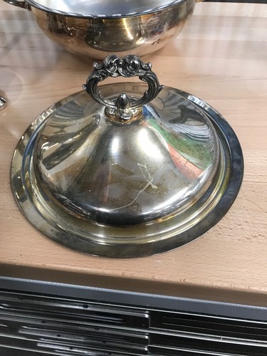 VINTAGE ~ Leonard English Silver Plated Chaffing Pot With Lid And Handles