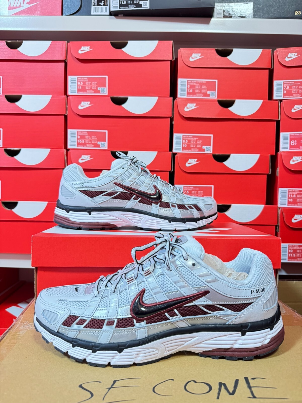 Nike P-6000 Pure Platinum Team Red (Men's) CD6404-020 New