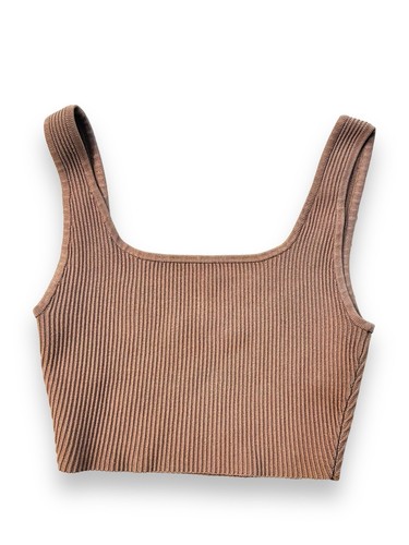 BABATON Aritzia タンクトップ Babaton Aritzia Matte Pearl Sculpt Knit Deep V Neck Crop
