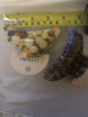D'Bello  Hair Clip Jaw Claw Lot Of 2 Hair clips  3.5'' Unisex Snake & Flowers