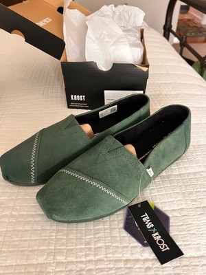 New TOMS Krost Green Seude Shoes Womens 8