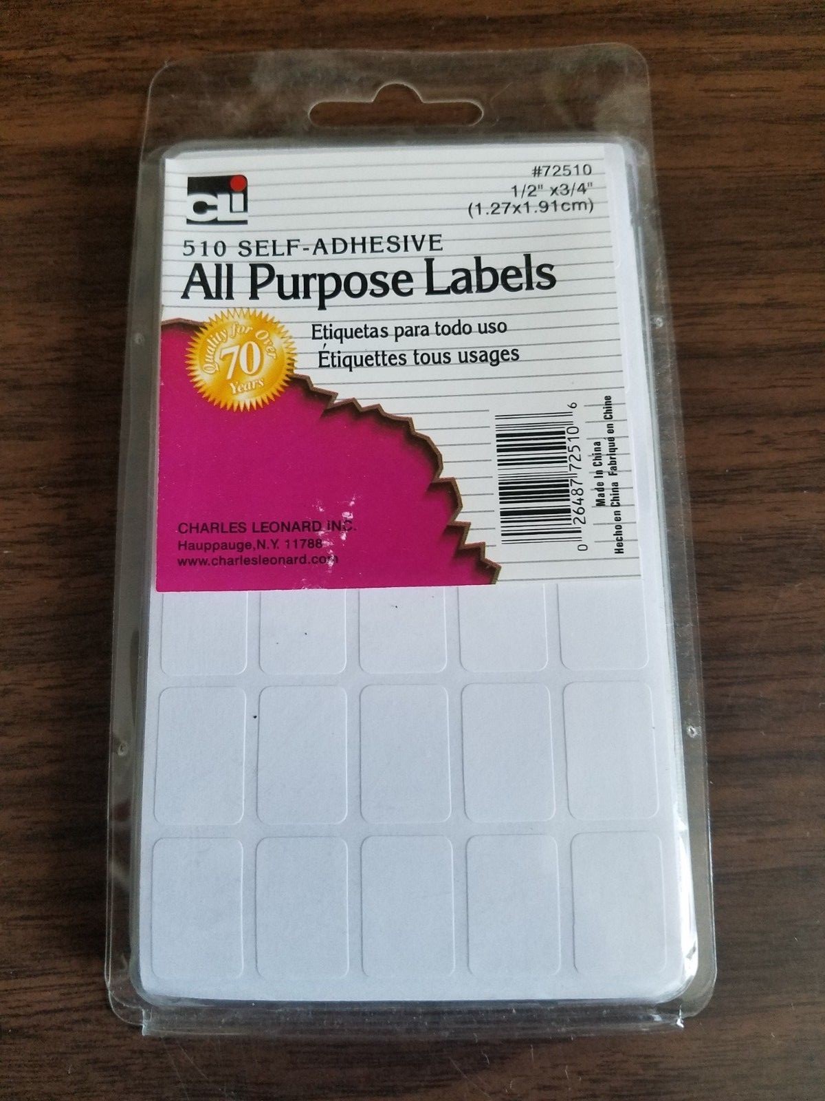 450 White Self-Adhesive All Purpose Labels 15 Sheets 1/2