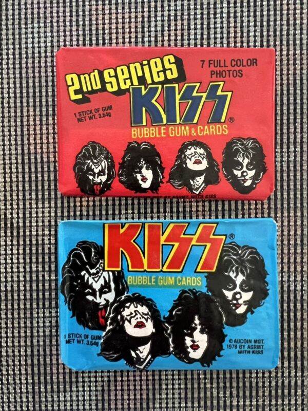 1978 Donruss KISS Bubble Gum Cards Series 1 & 2 Unopened Wax Packs Aucoin