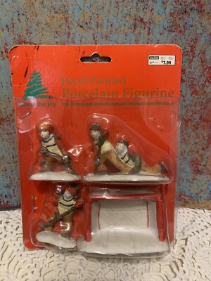 Vintage Handpainted Porcelain Figurine Share The Joy Christmas Village Caldor