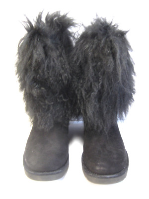 Pre-owned Ugg Lida Sheepskin Cuffwomen Short Boots Black Us 6 /uk 4.5 /eu 37 /jp 23