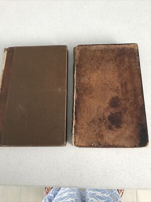 Antique 1842 Algebra and 1891 Geometry Books