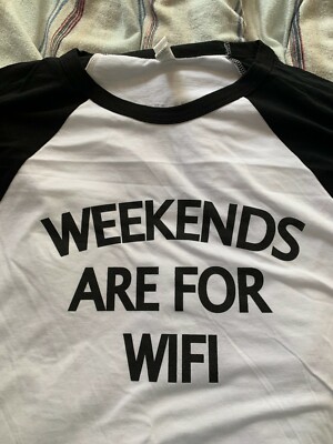 AwesomenessTV ''Weekends are for WiFi'' Men's XL Baseball T-Shirt