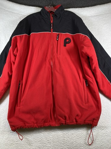Pelle Pelle Men's Full Zip Red Black Logo Jacket, Hideaway