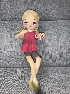 Vintage 1964 Holiday Fair Hedaya Miss Twisty Japan Big Blue Eyes Poseable Doll