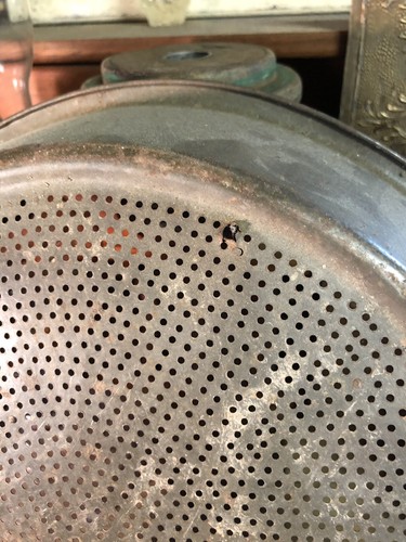 Old Metal Tin Sieve Strainer Sifter Primitive Farmhouse Kitchen 12.5