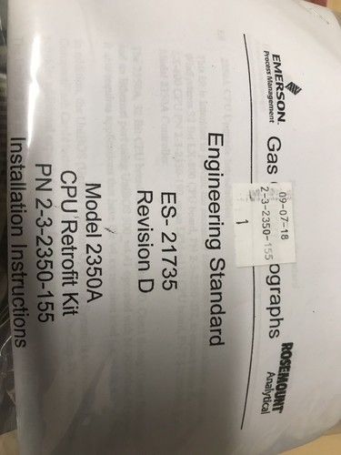 Daniel Gas Chromatograph CPU Upgrade Kit 2-3-2350-155