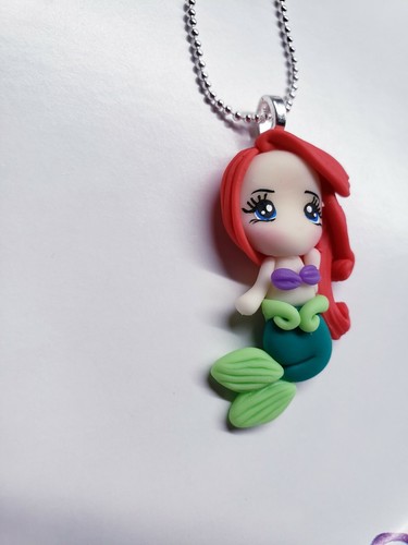 The Little Mermaid Ariel Handmade Princess Necklace, Clay, Easter,Birthday Gift!