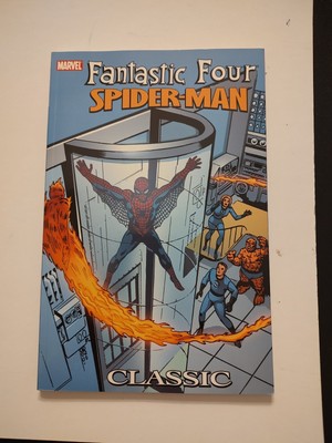 FANTASTIC FOUR SPIDERMAN CLASSIC Cover  STEVE DITKO DR DOOM CHAMELEON FRIGHTFUL