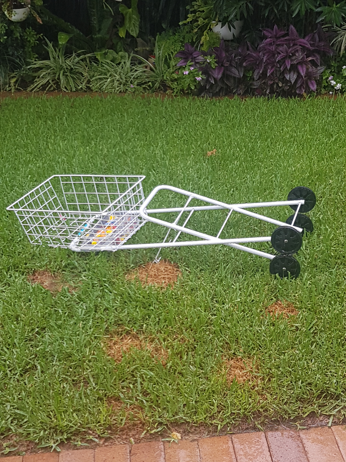 Hills Laundry Trolley Premium Peg Basket Folding Washing Clothes Cart