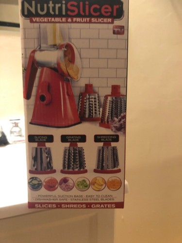 NutriSlicer 3-in-1 Rotating Food Slicer Chopper Grater Mandoline Kitchen - New