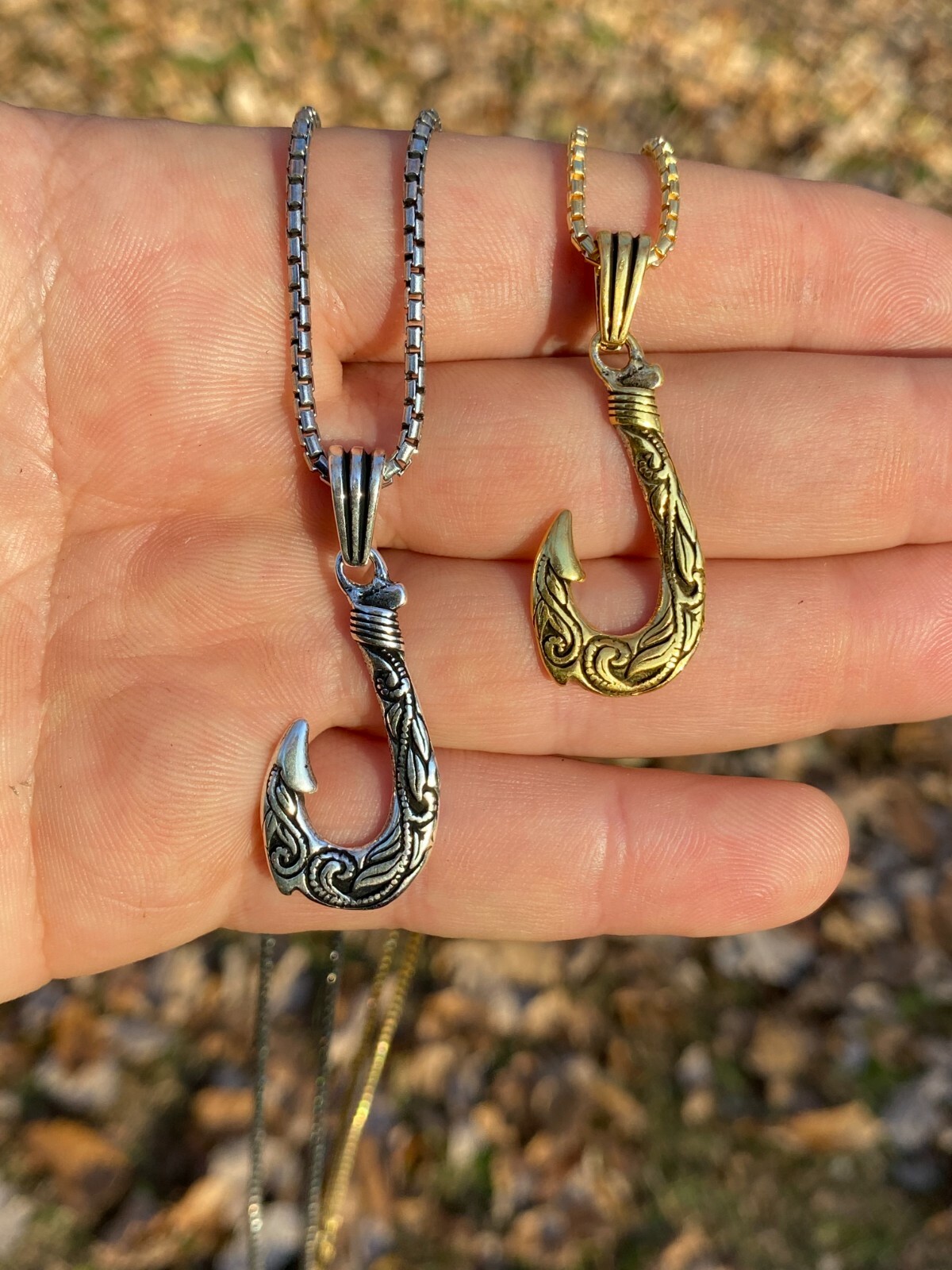 Real Solid 925 Sterling Silver Hawaiian Fishing Hook Large