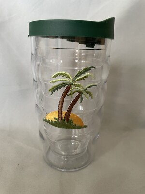 TERVIS TUMBLER 10 oz. Wavy & Lid Palm Tree Logo Beach,Boat, Pool Insulated! NEW!