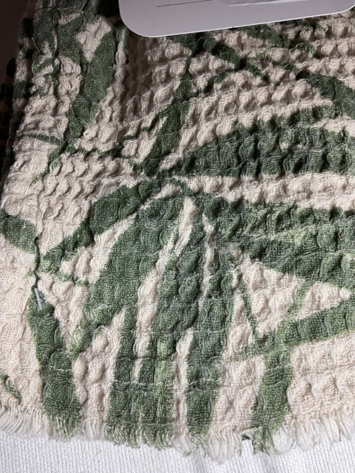 Towels (2) Green Waffle Palms 100% Premium Cotton Nwt
