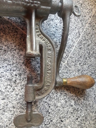 Vintage Enterprise Tinned No.5 Cast Iron Meat Grinder/Food Preppers Hunters