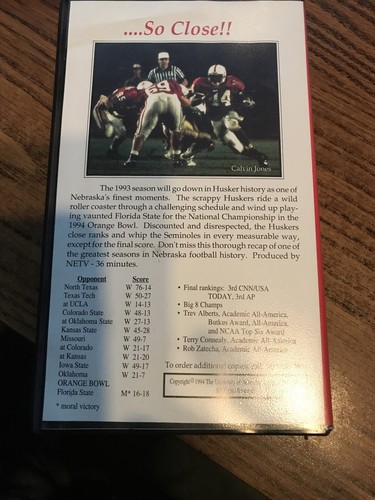 Nebraska Football - 1993 Season Highlights - VHS