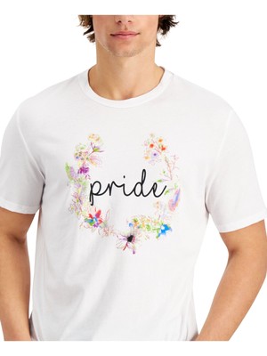 

INC Мужская белая эластичная футболка с принтом, Белый, 100128093