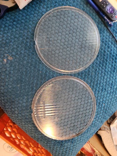 ◆ face Vintage Monogram Twin Beam Headlight Glass Lens Pair # 1088