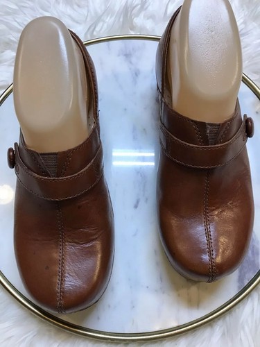 Dansko Womens Brown Clogs Size 37 Leather Slip On Professional