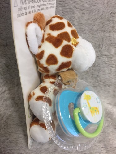 Le Bebe GIRAFFE Plush Lovey Pacifier Holder with Pacifier NEW