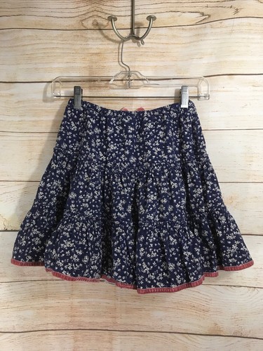 Mini Boden Girls Size Size 4-5 Years Floral Corduroy Ruffled Tiered Skirt