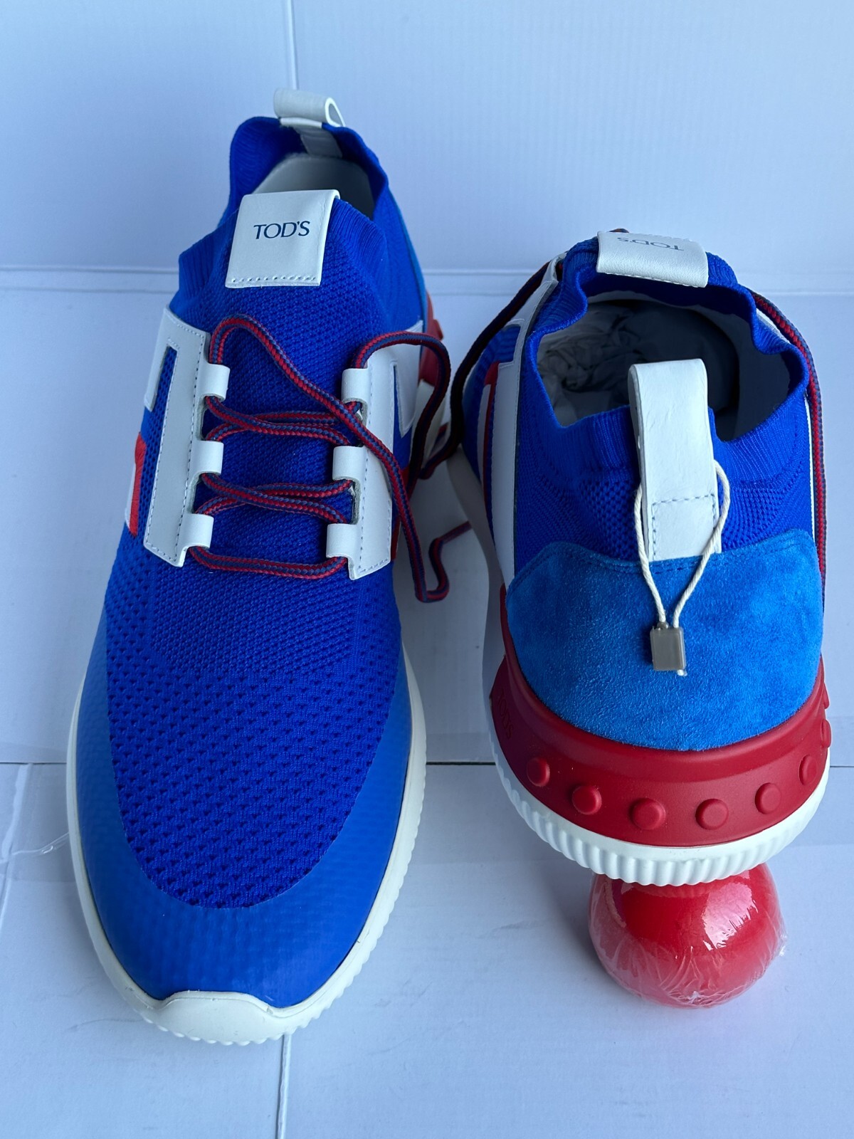 Pre-owned Tod's $875.00  No_code Men's Knit Tech Fabric & Leather Sneakers Size 10us/43eu In Multicolor