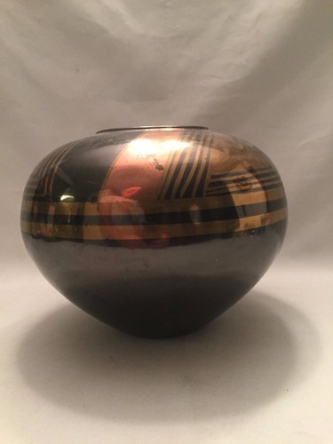 vintage MONTGOMERY WARDS POT PLANTER COPPER METAL VASE