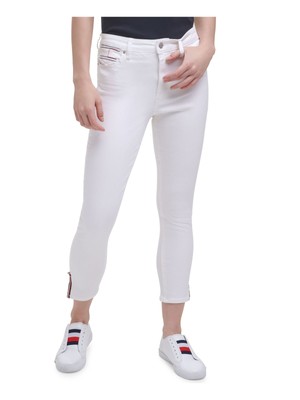 

Женские белые джинсы скинни TOMMY HILFIGER с полосками на щиколотке, Белый, J0DK0505