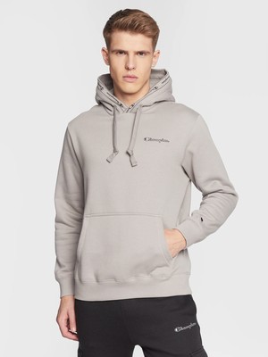 Champion Embroidered Small Logo Hoodie Men серый