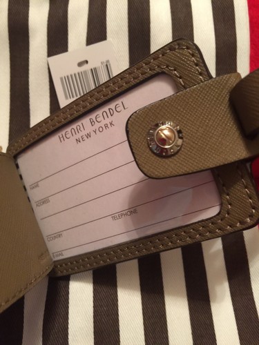 HENRI BENDEL WEST 57TH BAG TAG Otter With Lipstick Patch NEW