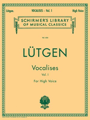 Lutgen Vocalises 20 Daily Exercises Vol 1 for High Voice Vocal Method Book