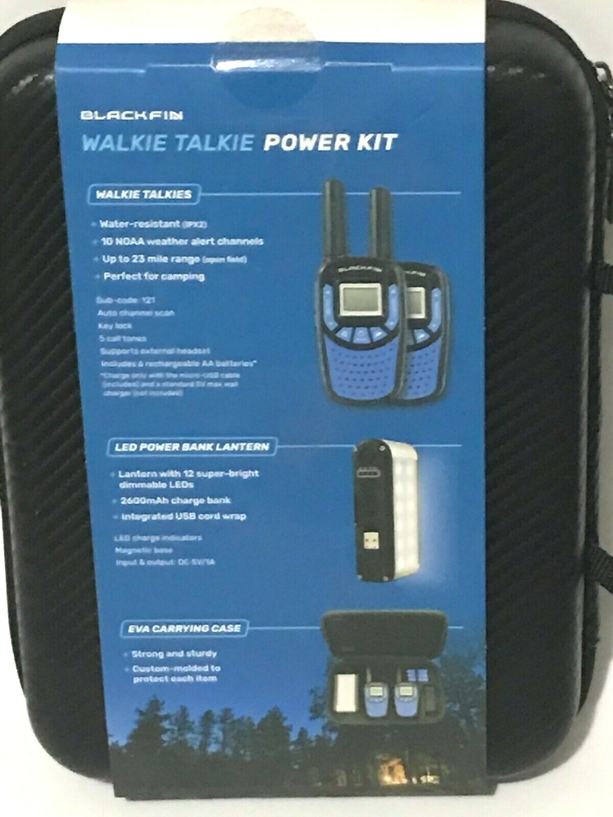 Blackfin Walkie Talkie Two Way Radio Water-Resistant Power Kit,  23 Mile Range