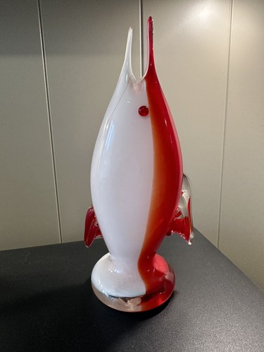 Vintage 1960s MURANO Glass Stylised Swordfish Vase Striking