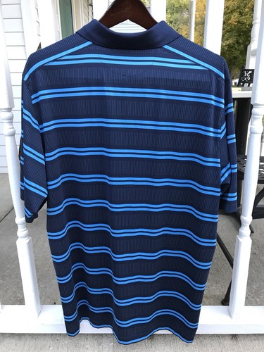 Under Armour Men’s Polo Shirt Sz XL Loose Heat Gear Golf Blue Striped