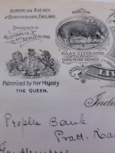 1902 Indianapolis Indiana JOSEPH HAAS Veterinary Medicine Livestock Remedies