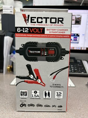 VECTOR BM315V 1.5 Amp Battery Charger, Battery Maintainer 6-12V New