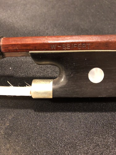 W. Seifert Signed Early German M.O.P. Inlaid Violin / Bass Bow