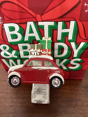 Bath & Body Works SNOWY RED CAR Christmas Presents Wallflower Plug-In Holder