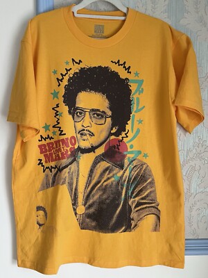 Bruno Mars 2024 Tokyo Dome Tour T-shirt Official Live Goods Japan Yellow Sz L