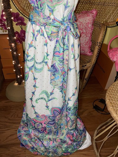 Pre-owned Lilly Pulitzer Tiera Maxi Dress Best Kept Secret ? Size M No Sash In Multicolor