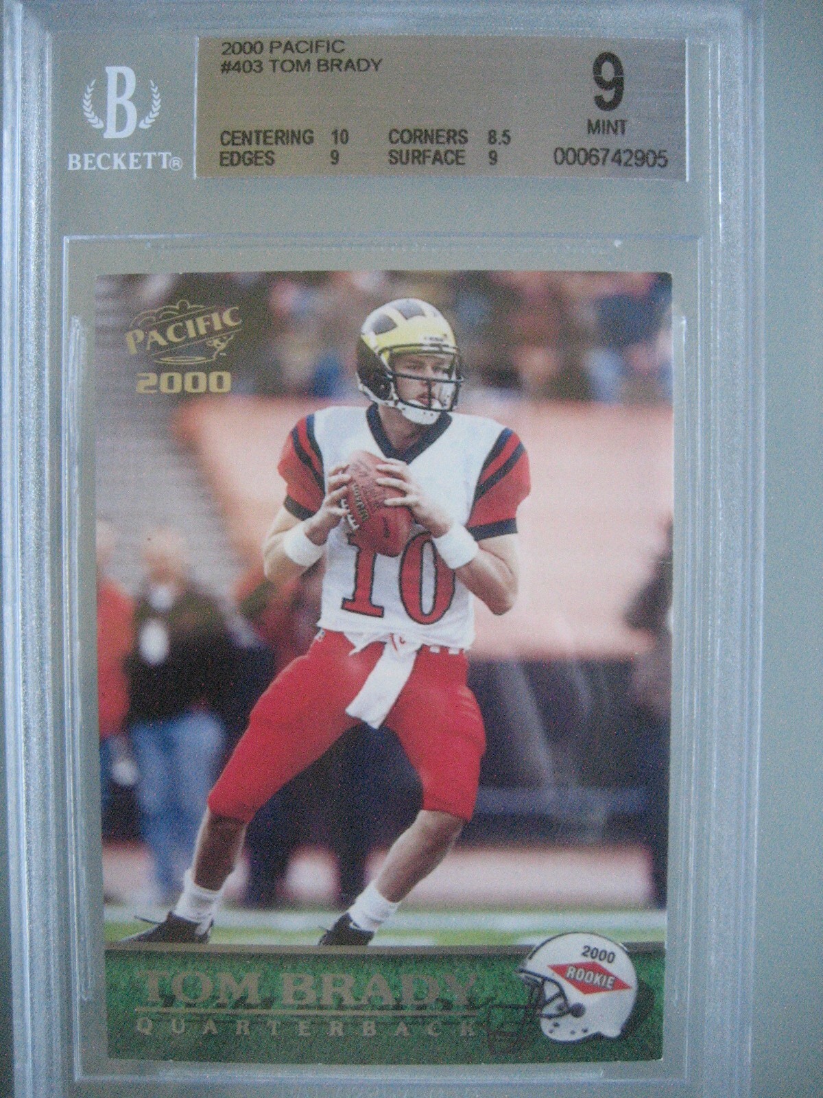 その他 2000 PACIFIC #403 TOM BRADY BGS 8.5 Tom Brady 2000 Pacific #403 Base Price Guide - Sports Card