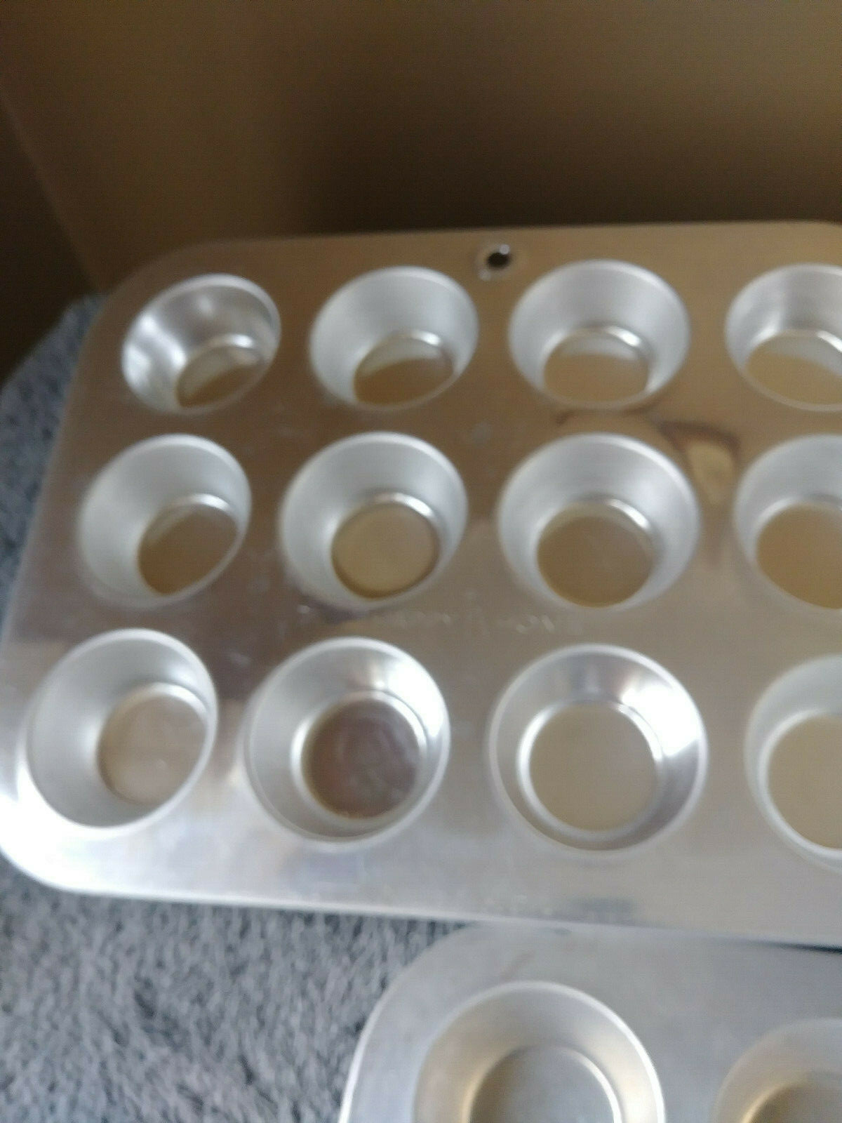 Lot of 3--12 cup Mini Muffin Cupcake Aluminum Baking Pans 2 Mirro 1 Happy Home