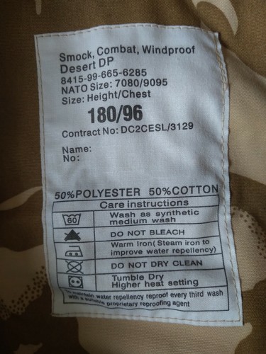 Original British Army Windproof DPM Desert Camo Jacket Smock - Brand New