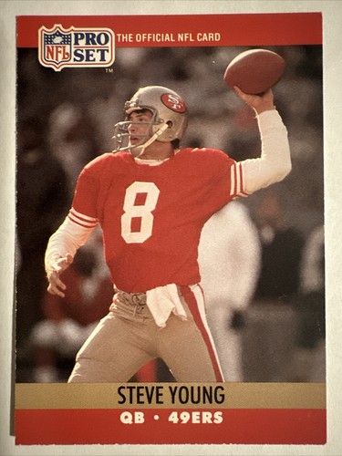 DEAD STOCK NFL 90s 当時物　49ers　スティーグヤング　額 1990 Pro Set Football Steve Young #645 San Francisco 49ers