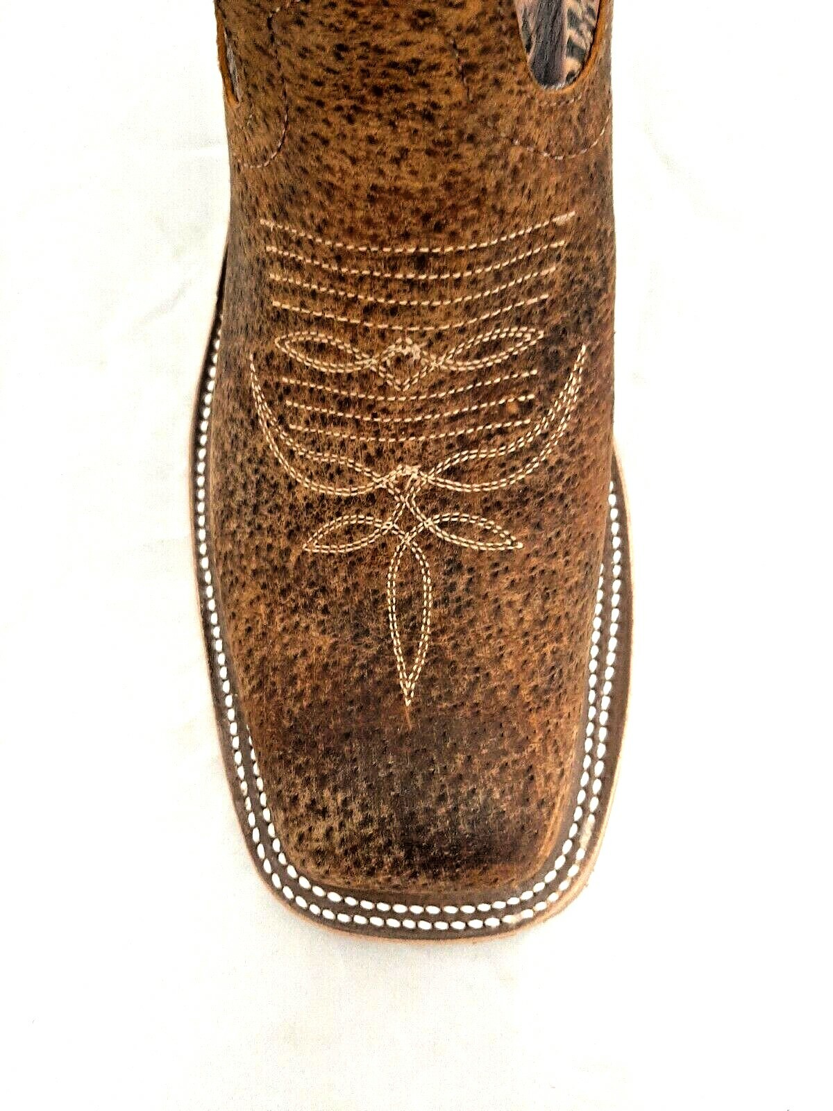 Pre-owned Anderson Bean Women's  Tag Boar Kechi Embroidered Western Boots Exclusives In Brown