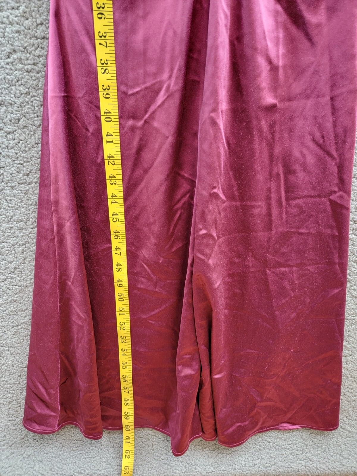 BCX Ruched Mermaid Dress Juniors' 1 Plum Front Slit V-Neck Back Zip Closure - Picture 7 of 15